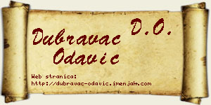 Dubravac Odavić vizit kartica